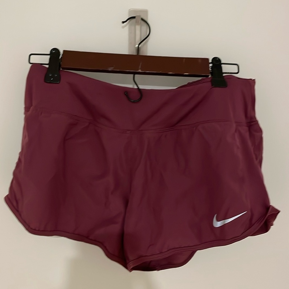 Burgundy Nike Women Dri-Fit Shorts